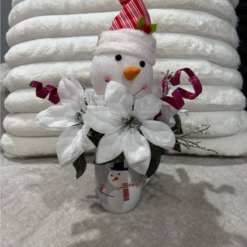 Festive Snowman Floral Arrangement